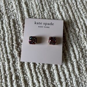 Kate spade multicolor glitter gold stud earrings